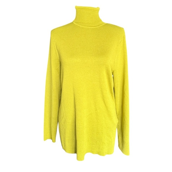 Chico's Sweaters - Chico’s Lime Green Turtleneck Sweater Size 2 L Cozy Soft Minimalist Preppy Y23